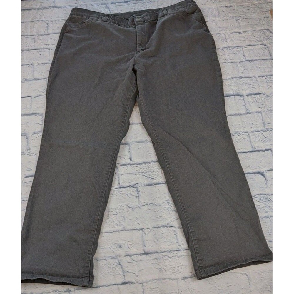 Signature Slimming By CJ Banks gray dressy pants Size 24W Flat Front Boot Cut